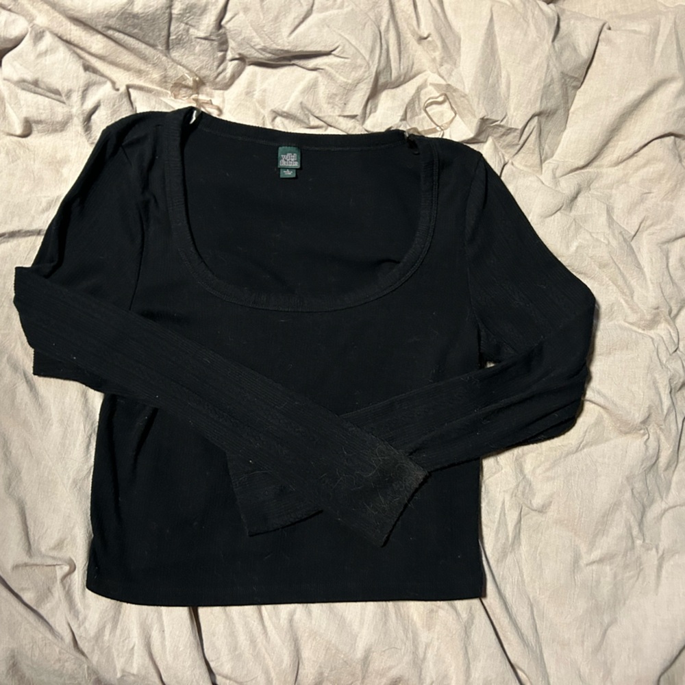 Black Wild Fable Cropped Knit Sweater